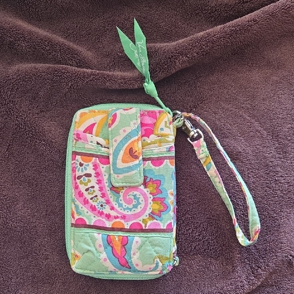 Vera Bradley Mint Green Paisley Wristlet